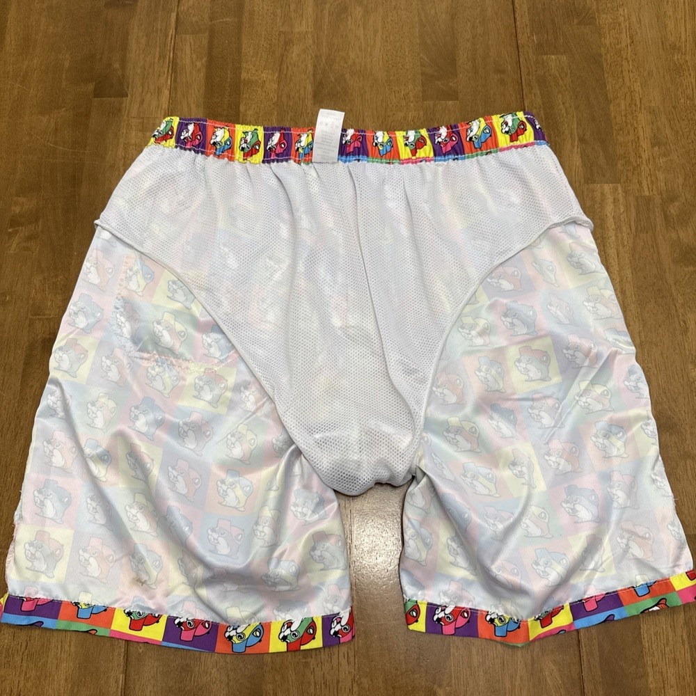Buc-ees beaver swim trunks men's XL colorful checkered retro brief lined novelty - Picture 5 of 11